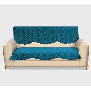 fashion throw quilted velvet 3 seater sofa cover  anti-slip  machine washable  sofa slipcover  turquoise 3 seater