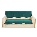 Fashion Throw Quilted Velvet 3 Seater Sofa Cover | Anti-Slip | Machine Washable | Sofa Slipcover | Teal (3 Seater)