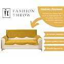 Fashion Throw Quilted Velvet 3 Seater Sofa Cover | Anti-Slip | Machine Washable | Sofa Slipcover | Yellow with Armrest Covers