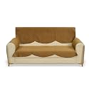 Fashion Throw Quilted Velvet 3 Seater Sofa Cover | 3-Layer Soft Sofa Protector for Living Room | Anti-Slip | Machine Washable | Sofa Slipcover for Pets &amp; Kids | Golden with Armrest Covers