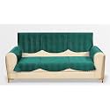 Fashion Throw Quilted Velvet 3 Seater Sofa Cover | Anti-Slip | Machine Washable | Sofa Slipcover | Teal with Armrest Covers