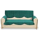 Fashion Throw Quilted Velvet 3 Seater Sofa Cover | Anti-Slip | Machine Washable | Sofa Slipcover | Teal with Armrest Covers