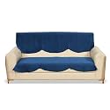 Fashion Throw Quilted Velvet 3 Seater Sofa Cover | Anti-Slip | Machine Washable | Sofa Slipcover | Navy (3 Seater)