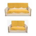 Fashion Throw Quilted Velvet 3 and 2 Seater Sofa Cover | Anti-Slip | Machine Washable | Sofa Slipcover | Yellow (3+2)