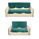 Fashion Throw Quilted Velvet 3 and 2 Seater Sofa Cover | Anti-Slip | Machine Washable | Sofa Slipcover | Teal (3+2)