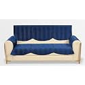 Fashion Throw Quilted Velvet 3 Seater Sofa Cover | Anti-Slip | Machine Washable | Sofa Slipcover | Navy with Armrest Covers