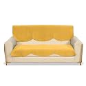 Fashion Throw Quilted Velvet 3 Seater Sofa Cover | Anti-Slip | Machine Washable | Sofa Slipcover | Yellow (3 Seater)
