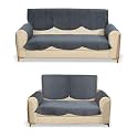 Fashion Throw Quilted Velvet 3 and 2 Seater Sofa Cover | Anti-Slip | Machine Washable | Sofa Slipcover | Dark Grey with Armrest Covers