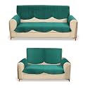 Fashion Throw Quilted Velvet 3+2 Shape Seater Sofa Cover | Anti-Slip | Machine Washable | Sofa Slipcover | Teal with Armrest Covers