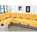 Fashion Throw Sofa Cover L Shape 6 Seats | Velvet Quilted Anti-Slip Sofa Cover Protector Covers | Sofa Cover for Living Room | Sofa Slipcovers (Yellow, L-Shape)