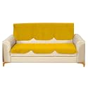 Fashion Throw Quilted Velvet 3 Seater Sofa Cover | Anti-Slip | Machine Washable | Sofa Slipcover | Yellow (3 Seater)