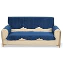 Fashion Throw Quilted Velvet 3 Seater Sofa Cover | Anti-Slip | Machine Washable | Sofa Slipcover | Navy with Armrest Covers