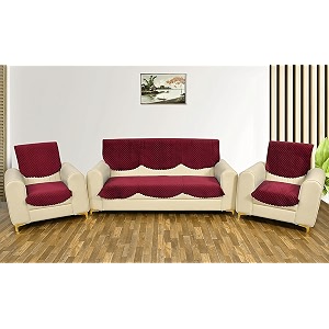 fashion throw quilted velvet 5 seater sofa cover  anti-slip  machine washable  sofa slipcover  pink 5 seater
