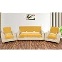 Fashion Throw Quilted Velvet 5 Seater Sofa Cover | Anti-Slip | Machine Washable | Sofa Slipcover | Yellow (5 Seater)