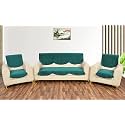 Fashion Throw Quilted Velvet 5 Seater Sofa Cover | Anti-Slip | Machine Washable | Sofa Slipcover | Teal (5 Seater)