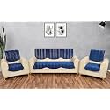Fashion Throw Quilted Velvet 5 Seater Sofa Cover | Anti-Slip | Machine Washable | Sofa Slipcover | Navy (5 Seater)