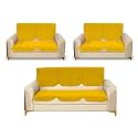 Fashion Throw Quilted Velvet 7 Seater Sofa Cover | Anti-Slip | Machine Washable | Sofa Slipcover | Yellow (7 Seater)