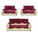Fashion Throw Quilted Velvet 7 Seater Sofa Cover | Anti-Slip | Machine Washable | Sofa Slipcover | Pink with Armrest Covers