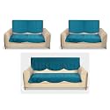 Fashion Throw Quilted Velvet 7 Seater Sofa Cover | Anti-Slip | Machine Washable | Sofa Slipcover | Turquoise (7 Seater)