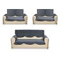 Fashion Throw Quilted Velvet 7 Seater Sofa Cover | Anti-Slip | Machine Washable | Sofa Slipcover | Dark Grey with Armrest Covers