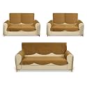 Fashion Throw Quilted Velvet 7 Seater Sofa Cover | Anti-Slip | Machine Washable | Sofa Slipcover | Golden with Armrest Covers