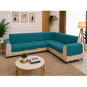 fashion throw quilted velvet l shape seater sofa cover  anti-slip  machine washable  sofa slipcover for pets amp kids