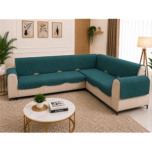 fashion throw quilted velvet l shape seater sofa cover  anti-slip  machine washable  sofa slipcover for pets amp kids