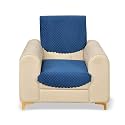 Fashion Throw Quilted Velvet 1 Seater Sofa Cover | Anti-Slip | Machine Washable | Sofa Slipcover | Navy (1 Seater)