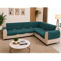 Fashion Throw Quilted Velvet L Shape Seater Sofa Cover | Anti-Slip | Machine Washable | Sofa Slipcover for Pets &amp; Kids