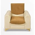 Fashion Throw Quilted Velvet 1 Seater Sofa Cover | Anti-Slip | Machine Washable | Sofa Slipcover | Golden (1 Seater)