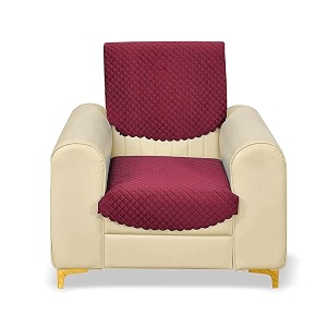 fashion throw quilted velvet 1 seater sofa cover  anti-slip  machine washable  sofa slipcover  pink 1 seater