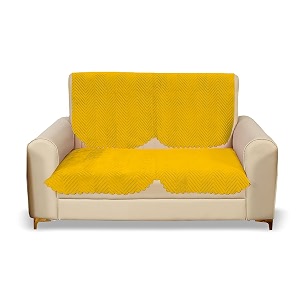 fashion throw quilted velvet 2 seater sofa cover  anti-slip  machine washable  sofa slipcover  yellow 2 seater