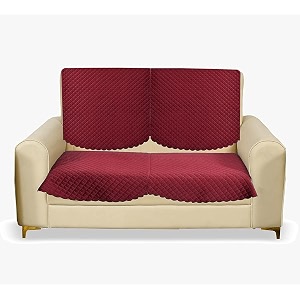 fashion throw quilted velvet 2 seater sofa cover  anti-slip  machine washable  sofa slipcover  pink 2 seater