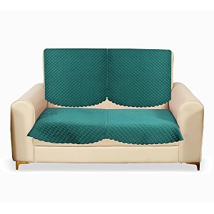 fashion throw quilted velvet 2 seater sofa cover  anti-slip  machine washable  sofa slipcover  teal 2 seater