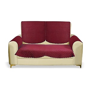fashion throw quilted velvet 2 seater sofa cover  anti-slip  machine washable  sofa slipcover  pink with armrest covers