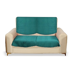 fashion throw quilted velvet 2 seater sofa cover  anti-slip  machine washable  sofa slipcover  teal 2 seater