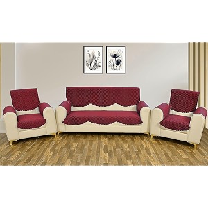 fashion throw quilted velvet 5 seater sofa cover  anti-slip  machine washable  sofa slipcover  pink with armrest covers