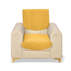fashion throw quilted velvet 1 seater sofa cover  anti-slip  machine washable  yellow  sofa slipcover for pets amp kids 1 seater