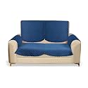 Fashion Throw Quilted Velvet 2 Seater Sofa Cover | Anti-Slip | Machine Washable | Sofa Slipcover | (27X48 inch) Navy with Armrest Covers