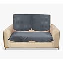 Fashion Throw Quilted Velvet 2 Seater Sofa Cover | Anti-Slip | Machine Washable | Sofa Slipcover | Dark Grey (2 Seater)