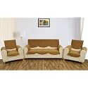 Fashion Throw Quilted Velvet 5 Seater Sofa Cover | Anti-Slip | Machine Washable | Sofa Slipcover | Golden with Armrest Covers