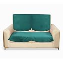 Fashion Throw Quilted Velvet 2 Seater Sofa Cover | Anti-Slip | Machine Washable | Sofa Slipcover | Teal (2 Seater)