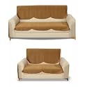 Fashion Throw Quilted Velvet 1 Seater Sofa Cover | Anti-Slip | Machine Washable | Sofa Slipcover | Beige (1 Seater)