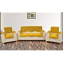Fashion Throw Quilted Velvet 5 Seater Sofa Cover | Anti-Slip | Machine Washable | Sofa Slipcover | Yellow with Armrest Covers