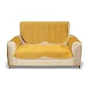 Fashion Throw Quilted Velvet 1 Seater Sofa Cover | Anti-Slip | Machine Washable | Sofa Slipcover | Yellow (1 Seater)