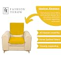 Fashion Throw Quilted Velvet 1 Seater Sofa Cover | Anti-Slip | Machine Washable | Sofa Slipcover | Yellow (1 Seater)