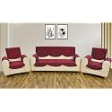 Fashion Throw Quilted Velvet 5 Seater Sofa Cover | Anti-Slip | Machine Washable | Sofa Slipcover | Pink with Armrest Covers