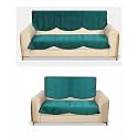 Fashion Throw Quilted Velvet 3 and 2 Seater Sofa Cover | Anti-Slip | Machine Washable | Sofa Slipcover | Teal (3+2)