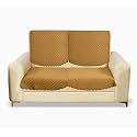 Fashion Throw Quilted Velvet 2 Seater Sofa Cover | Anti-Slip | Machine Washable | Sofa Slipcover | Golden (2 Seater)
