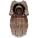 Fashion Women's African American Art Print Dress Casual Loose Dresses